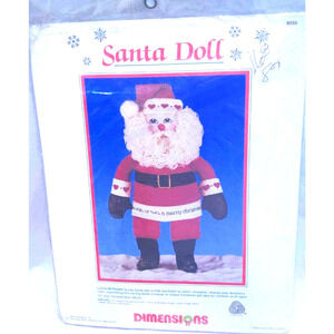 Vintage Dimensions Santa Doll Kit Crewel 15" New Old Stock 1986